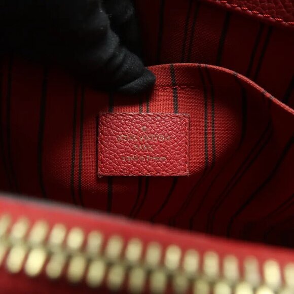 Louis Vuitton Montaigne MM Red Monogram Leather Satchel 1434-010525 - Picture 11 of 12